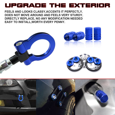 Set Tow Hook+Tire Valve Stem+Trunk Release Fasteners Fit BMW 6 Series 2003-2010