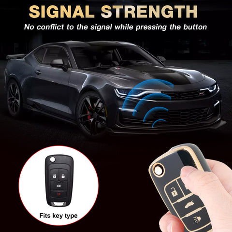2X Flip Full Cover Remote Key Fob Cover For Chevrolet Camaro Cruze Equinox