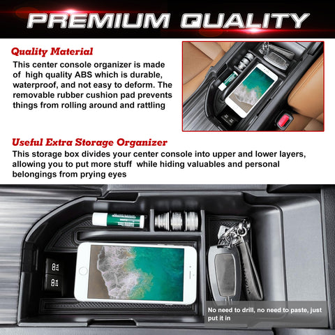 Center Console Organizer for Toyota Camry 2018-2024 Accessories Storage Tray