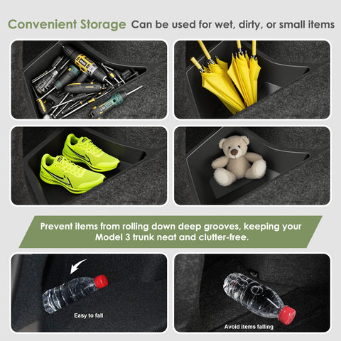 Rear Trunk Storage Bins Side Box with Lids For Tesla Model 3 Highland 2024-up