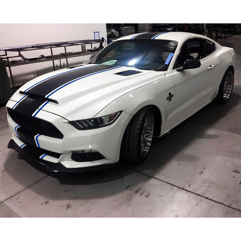 Xotic Tech Glossy Vinyl Racing Stripe Car Hood Graphics Decal Sticker for Hood Roof Rear Trunk Decoration Compatible with Ford Mustang 2015-up