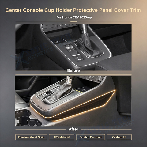 Wood/ Carbon Look Gear Shift Box Side Stripe Cover Accessories For Honda CRV 23+