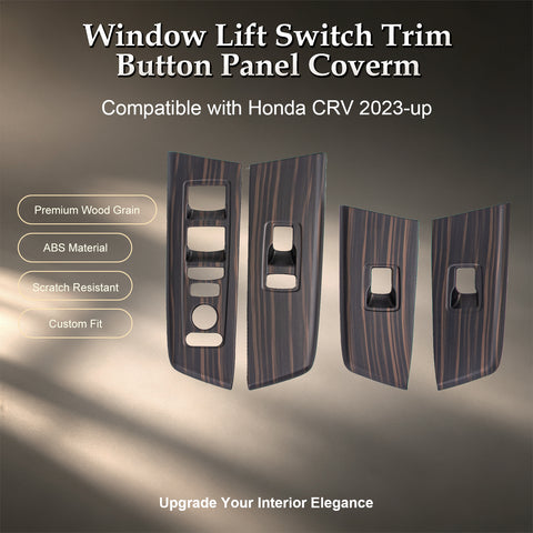 Wood/ Carbon Look Window Control Panel Cover Switch Trim For Honda CRV 2023-2027