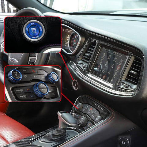 Engine Push Button Air Conditioner Switch Cover CD Knob Ring For Dodge Charger