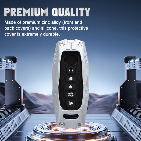 x xotic tech Mech Style Heavy Metal Key Fob Cover Compatible with Nissan Kicks Sentra Versa Rogue Pathfinder 2023 2024 2025, Zinc Alloy Key Case Protector Shell Keychain