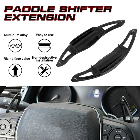 Black Aluminum Paddle Shifter Extension For Toyota Camry 2018-up RAV4 2019-up