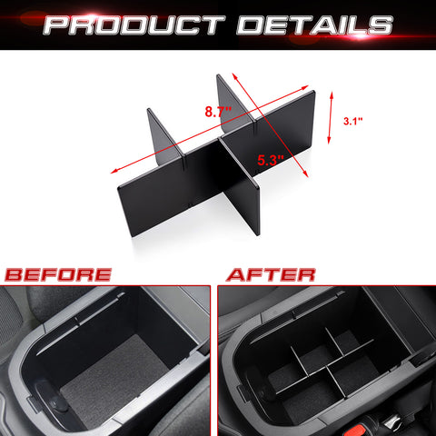 Interior Center Console Armrest Box Storage Container Holder Tray Organizer Divider, Compatible with Toyota Rav4 2019-2023
