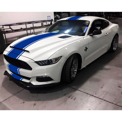 Xotic Tech Glossy Vinyl Racing Stripe Car Hood Graphics Decal Sticker for Hood Roof Rear Trunk Decoration Compatible with Ford Mustang 2015-up