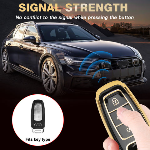 2X TPU Full Cover Smart Key Fob Cover For Audi A3 S3 S6 RS6 S7 2020-2022