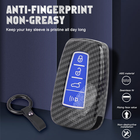 For RAV4 Camry Corolla Glossy Carbon Fiber Pattern Silicone Button Key Fob Skin