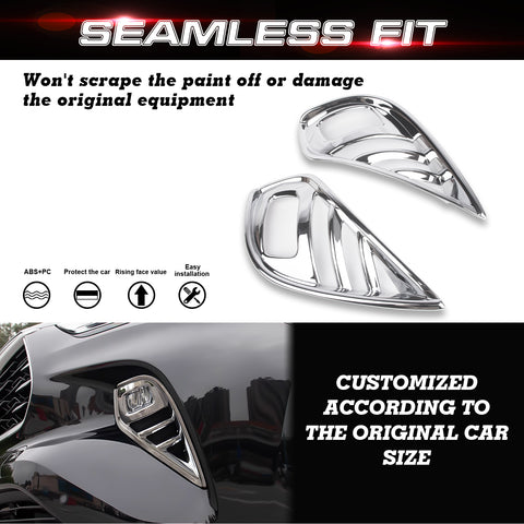 x xotic tech Front Fog Light Lamp Cover Trim Compatible with Toyota Highlander 2020-up (Not Fit for L/XSE Model) ABS Car Decoration Exterior Accessories, 2Pcs/Set