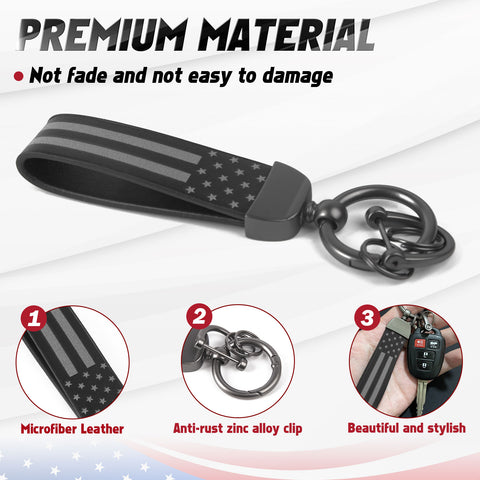 x xotic tech American USA Flag Car Keychain with Zinc Alloy D-Ring 360 Degree Rotatable Anti-Lost Auto Key Chain, Universal Fit for Truck, Ford, Jeep, Men Car Accessories