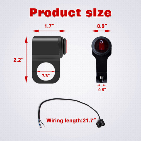 x xotic tech ATV Light Switch 12V Handlebar Switch Motorcycle Light Switch Toggle On/Off Headlight Button Switch For 7/8"(22mm) Handlebars Motorcycle Motorbike Scooter UTV