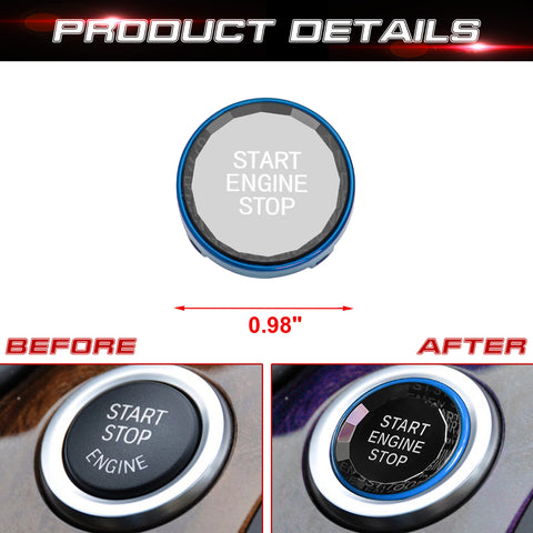 Crystal Blue Engine Start Stop Switch Button Cover For BMW 3 Series E90 E91 E92