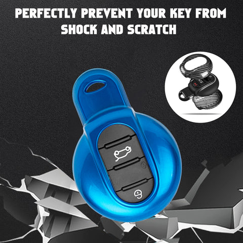x xotic tech ABS Key Fob Cover Case Shell Holder Protector Compatible with MINI Cooper 3rd Gen F55 F56 F57 F54 Clubman, Gen2 F60 Countryman Smart Key