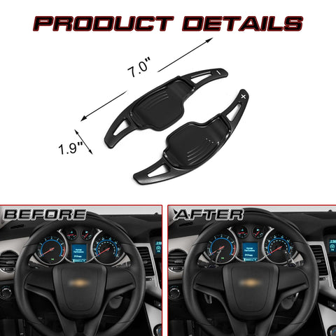 For Chevy Camaro 2012-2015 Black Steering Wheel Paddle Shifter Extension Covers