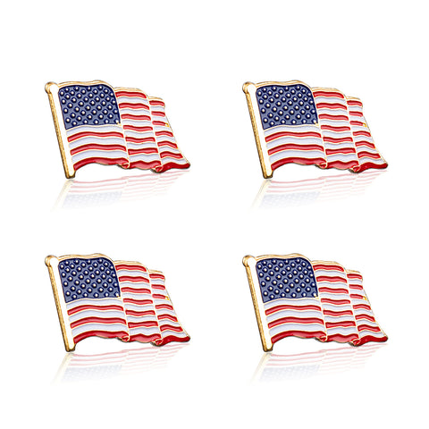LOT OF AMERICAN FLAG GOLD LAPEL PINS United States USA Hat Tie Tack Badge Pin