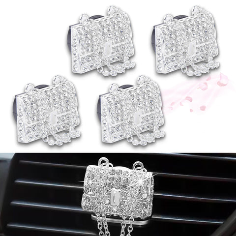 Bling Car Air Fresheners Rhinestone Diffuser Vent Clips Decor Universal Fit