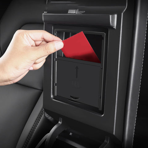 Interior ABS Center Console Organizer Tray Armrest Black Layer Hidden Cubby Drawer Storage Box + Co-pilot Glove Box Grocery Hanger Hooks Combo Kit Compatible with Tesla Model 3 Model Y 2021-UP