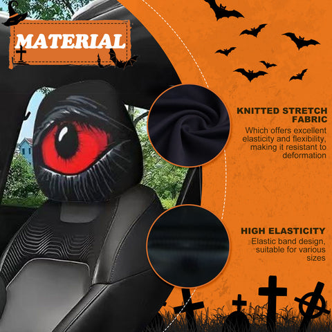 Auto Universal Fit Front Seat Halloween Scary Personalized Mask Head Rest Cover