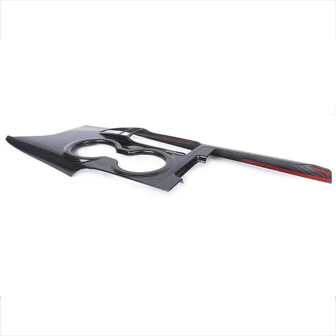 ABS Red / Blue / Carbon Fiber / Wood Center Console Cup Holder Panel Trim For Toyota Camry SE LE 2018-up