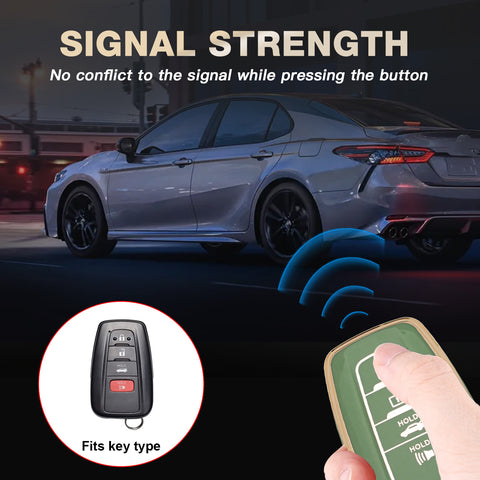 Green TPU Full Seal Remote Control Key Fob Cover For Toyota Camry C-HR 2018-UP