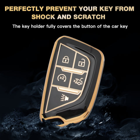 2X TPU Full Cover Remote Key Fob Holder For Cadillac CT5 Escalade 2020-2023