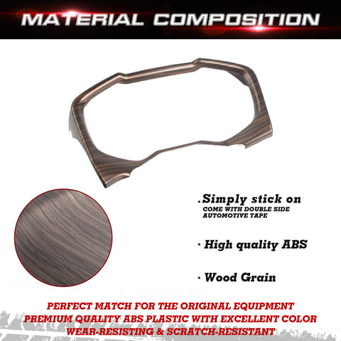 Wood Grain Dashboard Instrument Frame Cover Trim For Toyota RAV4 2019-2024