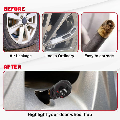 Skull Style Tire Stem Valve Caps Wheel Valve Covers Car Dustproof Tires Cap 8pcs