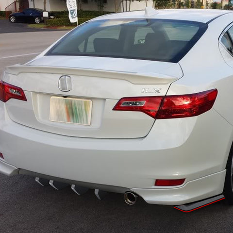 Xotic Tech JDM Rear Bumper Diffuser Valance Spoiler Fin Lip Trim Universal Car Side Fender Skirt Lip Splitter Canard Protector