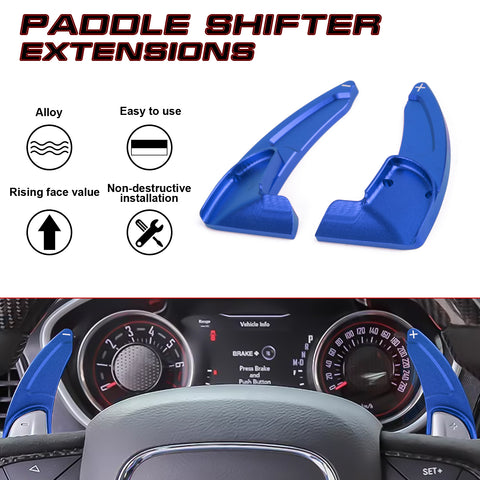 Black Forged ABS Paddle Shifter Extension For Dodge Charger Chrysler 300 2015-21