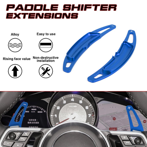 Red Aluminum Paddle Shifter Extension For Porsche Panamera Macan Cayenne 718 918