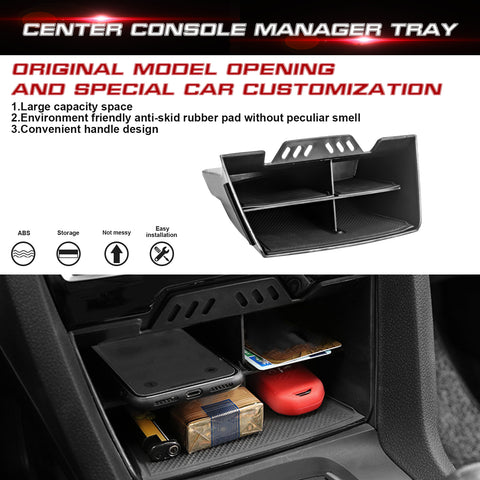 Inner ABS Center Console Storage Organizer Insert Box For Honda Civic 2016-2021