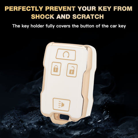 2X White TPU Full Cover Smart Key Fob Cover For Chevy Colorado Silverado Tahoe