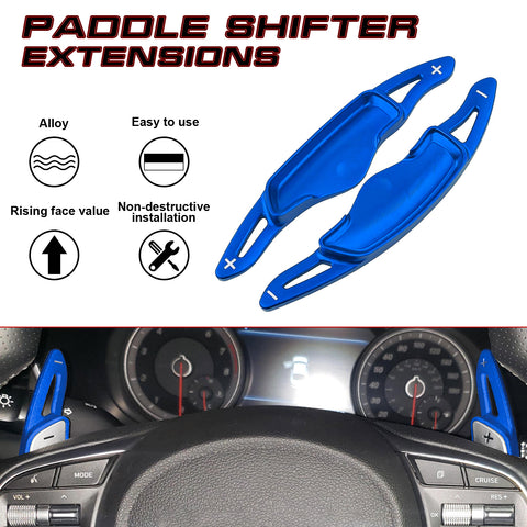 2x Aluminum Red Steering Wheel Paddle Shifter Extensions For Hyundai Genesis G70