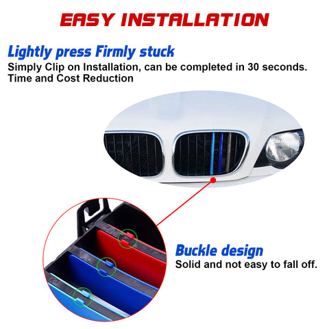 Tri-Colored Front Center Kidney Grille Strips Clip Cover For BMW X5 E53 1999-03