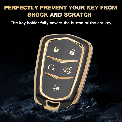 2X TPU Full Cover Smart Key Fob Cover For Cadillac CT6 XT5 CTS 2016-2019