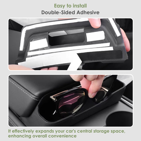 Armrest Box Key Card Phone Holder Storage Container For Tesla Model Y 2020-24