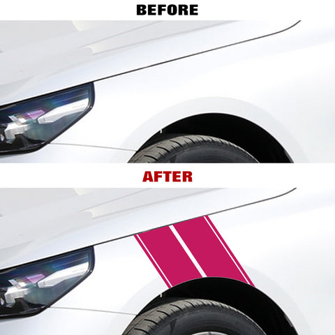 x xotic tech Fender Stripes Hash Marks KK Vinyl Decal Universal for Car Truck Sticker Racing Stripe 11"x23"