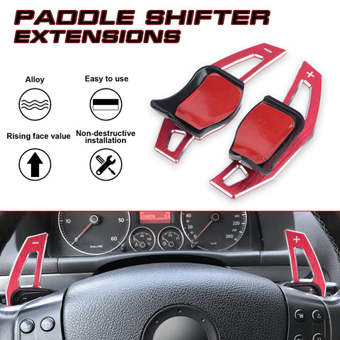 Red Aluminum Paddle Shifter Extension Kit For VW Golf MK6 2009-2014 Jetta 11-17