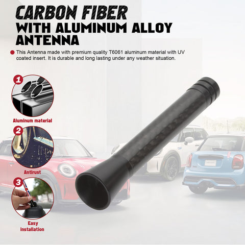 Xotic Tech Car Short/Long Antenna Union Jack Flag Checkerboard Theme Compatible with Mini Cooper All Models