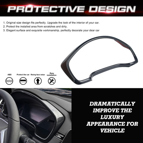 Carbon Fiber Black Dashboard Instrument Panel Cover For Honda CR-V 2017-2022
