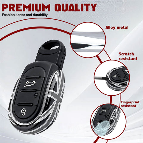 x xotic tech Slim Size Key Fob Cover Case Shell Replacement Compatible with MINI Cooper 3rd Gen F55 F56 F57 F54 Clubman, Gen2 F60 Countryman Smart Key, U Shape
