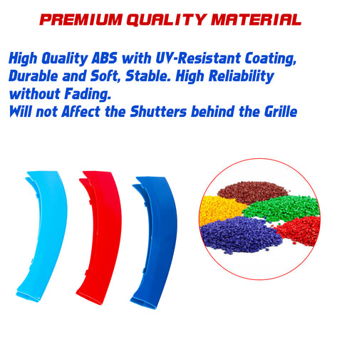 M Tri-Color ABS Insert Trim Front Kidney Grill For BMW X3 2011-2017 X4 2014-2018