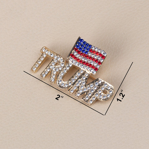 2x Trump 2024 American Flag Make America Great Again Label Brooch Pin Unisex