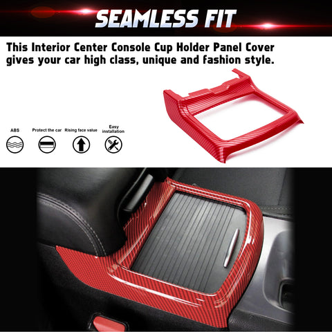 Carbon Fiber Texture Central Cup Holder Frame Trim Cover For Dodge Charger 2011-23