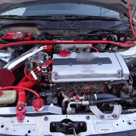 Racing NEO Bolt-on Hood Bumper Sporty Alloy Washer Engine Bay Dress up Kit