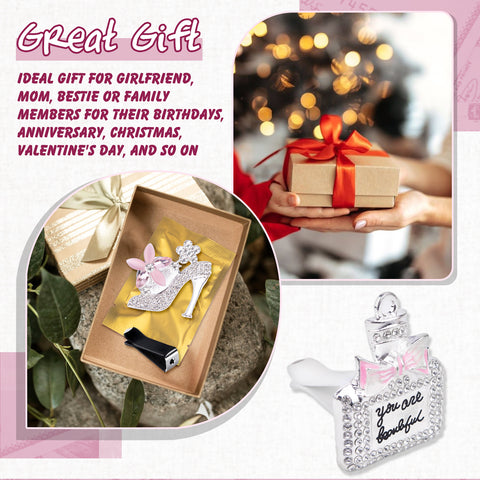 Crystal High Heel & Handbag Car Air Fresheners Diffuser Vent Clips Combo Kit