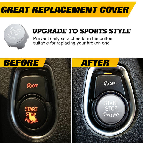 Red Car Engine Start Stop Switch Push Button Cover for BMW F30 F10 F15 F25 F48 X1 X3 X4 X5 X6 (F Class with OFF Button)