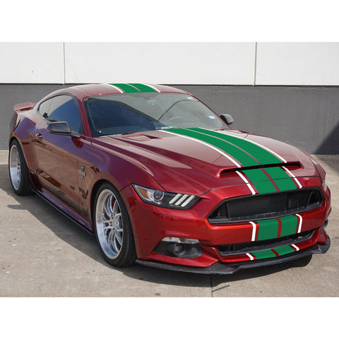 Xotic Tech Glossy Vinyl Racing Stripe Car Hood Graphics Decal Sticker for Hood Roof Rear Trunk Decoration Compatible with Ford Mustang 2015-up